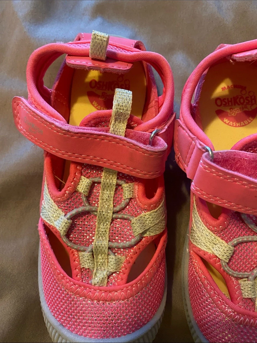 OshKosh B'gosh Coral Pink and Yellow Kids' Sandals